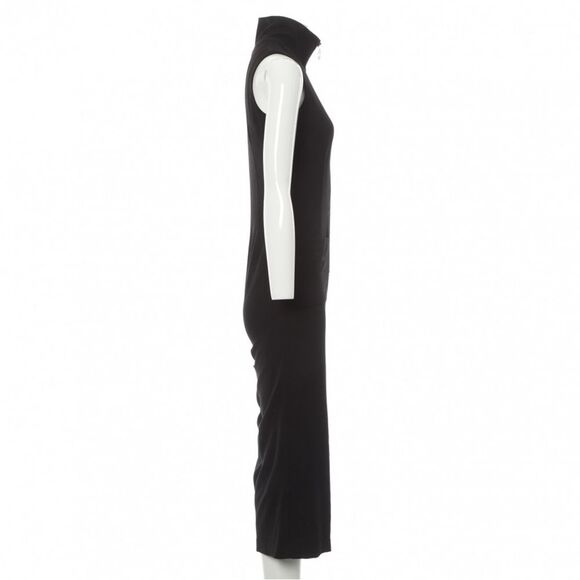 STAUD High Collar Zip Up Cropped Jumpsuit in Black S - Picture 3 of 16